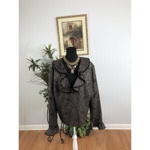 Style Midnight Velvet Women Jacket Plus 24W 2 Button Front Office Siren Preppy